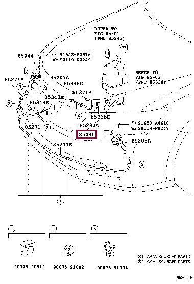 8504533080A1 Toyota Форсунка омывателя