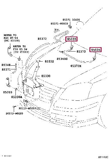 8538105051 Toyota Форсунка омывателя