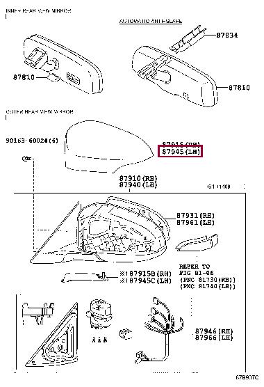 Toyota 87945-33020-B2 Кришка дзеркала 8794533020B2: Приваблива ціна - Купити в Україні на EXIST.UA! 8794533020B2 Toyota Кришка дзеркала