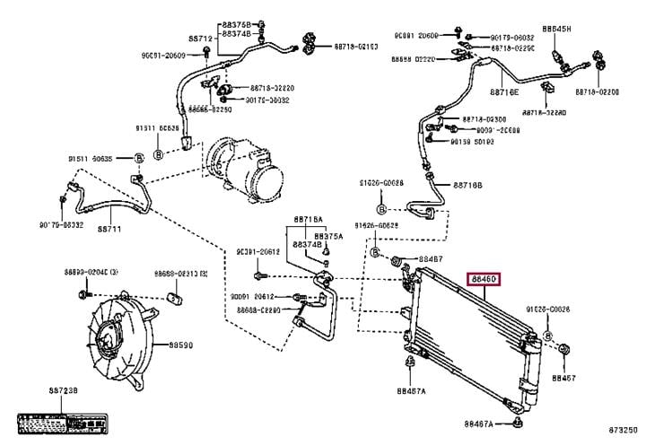 8846002080 Toyota Радиатор кондиционера (Конденсатор)