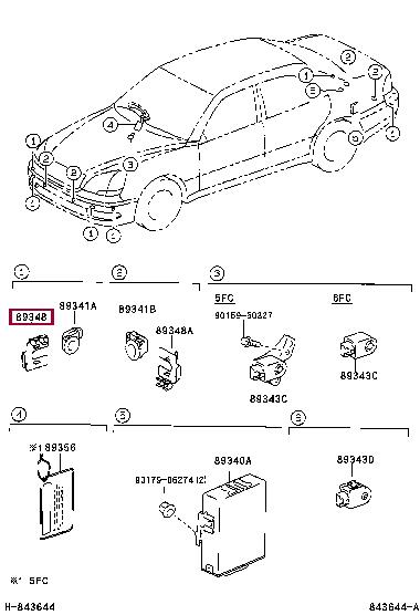 Toyota 89348-50010 Кронштейн крепления датчика системы парковки 8934850010: Купити в Україні - Добра ціна на EXIST.UA!