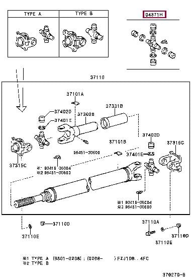 0437136080 Toyota Крестовина вала карданного