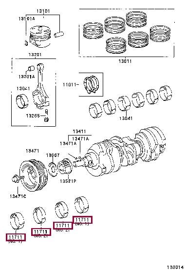 110712002103 Toyota Вкладыши