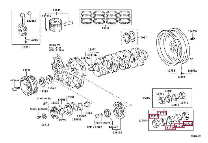 117013003002 Toyota Вкладыши вала коленчатого