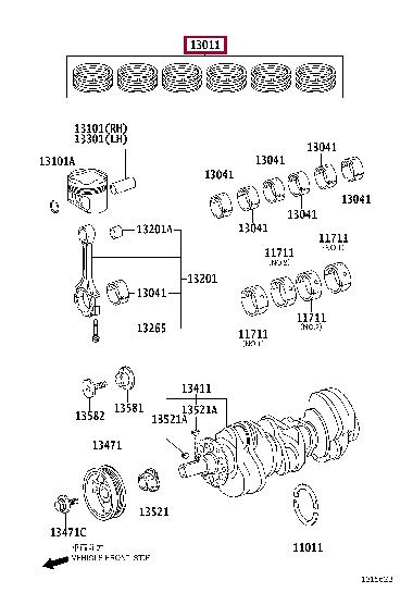 1301131171 Toyota Кольца поршневые