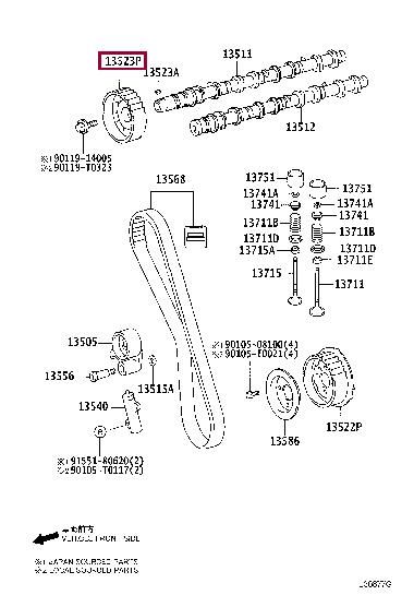 1352317010 Toyota Шкив распределительного вала