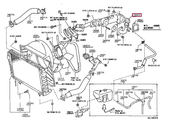 Детали системы охлаждения Toyota MR 2 I (AW1) (Тойота МР 2 1 (AW1)): 1640164501 Toyota Крышка радиатора