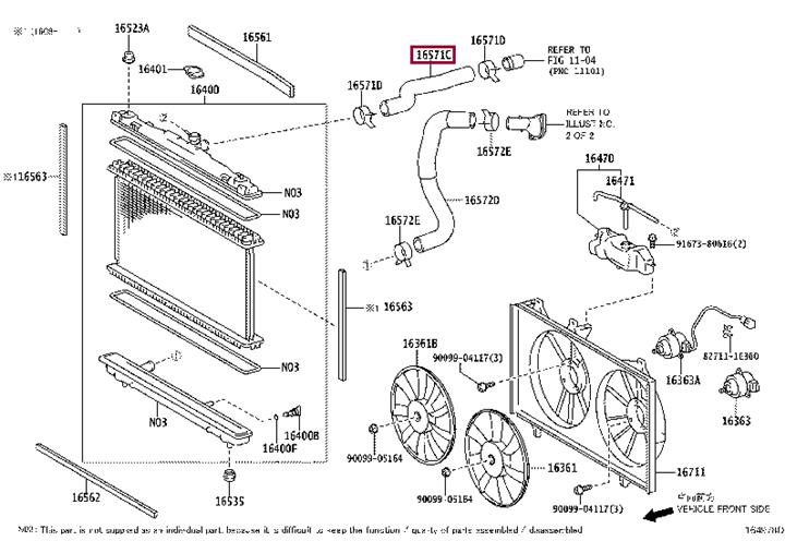 Toyota 16571-36100 Патрубок системи охолодження 1657136100: Приваблива ціна - Купити в Україні на EXIST.UA! 1657136100 Toyota Патрубок системи охолодження