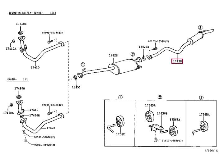 174305D190 Toyota Система выпуска отработаных газов