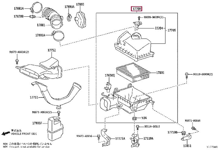 1770031A00 Toyota Корпус воздушного фильтра