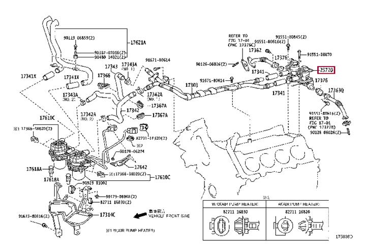 Клапан рециркуляции отработанных газов EGR Toyota 25701-38064