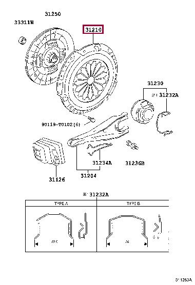 312100K131 Toyota Корзина сцепления