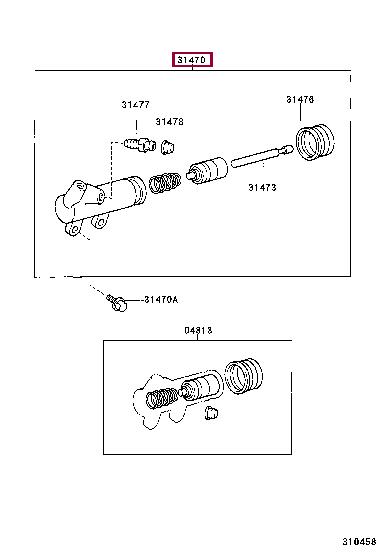 3147060280 Toyota Цилиндр сцепления, рабочий