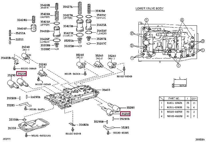 Клапан электромагнитный автоматической коробки передач (АКПП) Toyota 35210-50010