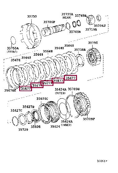3566730080 Toyota Диск фрикционный