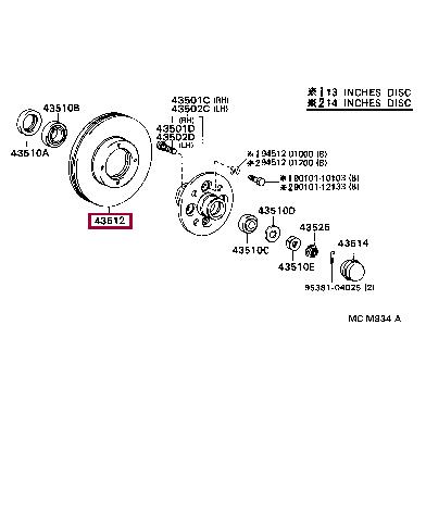 4351228150 Toyota Диск тормозной