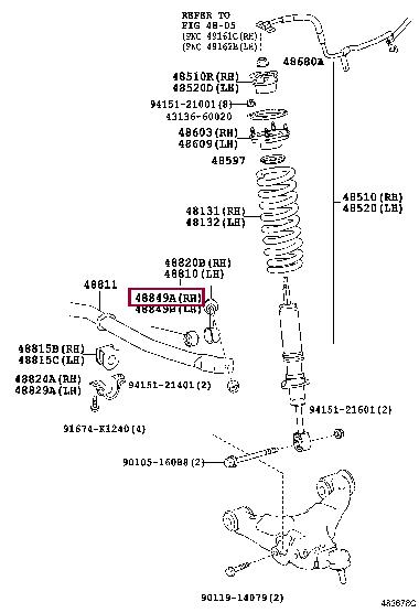 Toyota 48849-60120 Втулка стабилизатора переднего 4884960120: Отличная цена - Купить в Украине на EXIST.UA! 4884960120 Toyota Втулка стабилизатора переднего