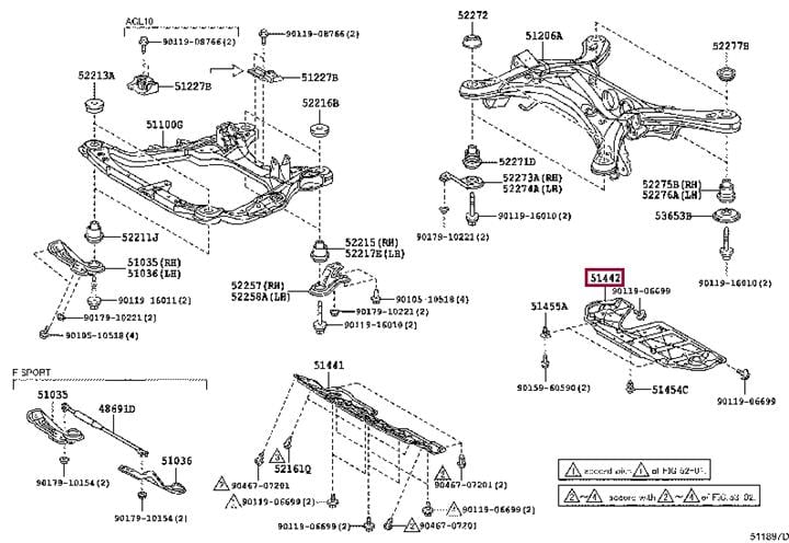 Toyota 51442-48040 Защита двигателя 5144248040: Отличная цена - Купить в Украине на EXIST.UA! 5144248040 Toyota Защита двигателя