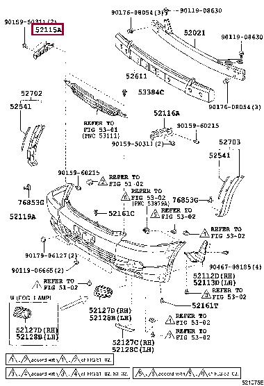5211568010 Toyota Кронштейн бампера