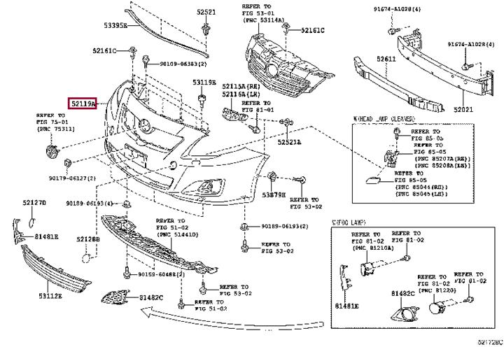 5211912950 Toyota Бампер передній
