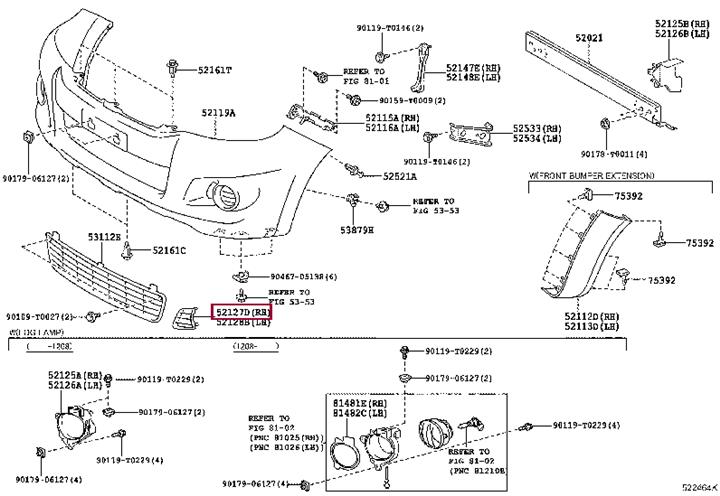 521270K030 Toyota Заглушка бампера