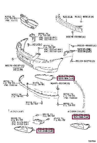 Toyota 52128-02030 Заглушка бампера 5212802030: Отличная цена - Купить в Украине на EXIST.UA! 5212802030 Toyota Заглушка бампера
