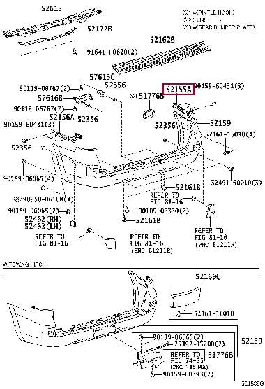 Кронштейн бампера Toyota 52155-60070