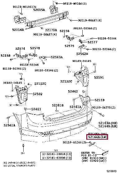 5216605010 Toyota Заглушка бампера