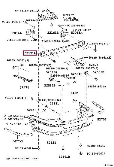 5217105010 Toyota Усилитель бампера