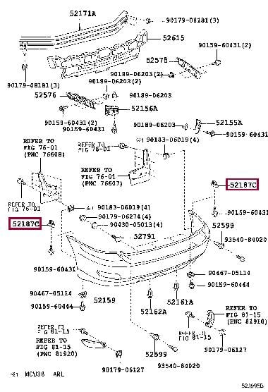Toyota 52187-48010 Кронштейн бампера заднего 5218748010: Отличная цена - Купить в Украине на EXIST.UA! 5218748010 Toyota Кронштейн бампера заднего