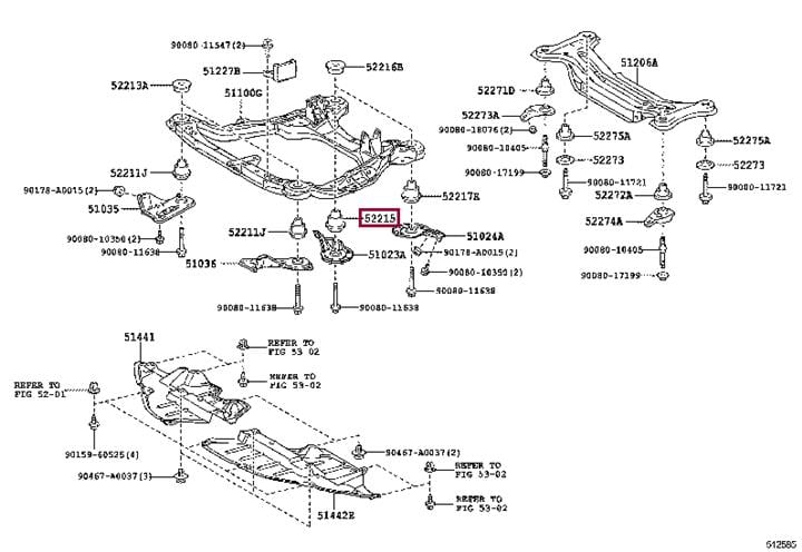 Toyota 52215-08020 Сайлентблок балки 5221508020: Отличная цена - Купить в Украине на EXIST.UA! 5221508020 Toyota Сайлентблок балки