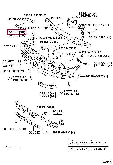 Toyota 52535-30150 Крепление бампера 5253530150: Отличная цена - Купить в Украине на EXIST.UA! 5253530150 Toyota Крепление бампера