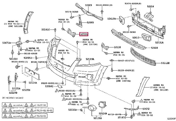 5253542030 Toyota Крепление бампера