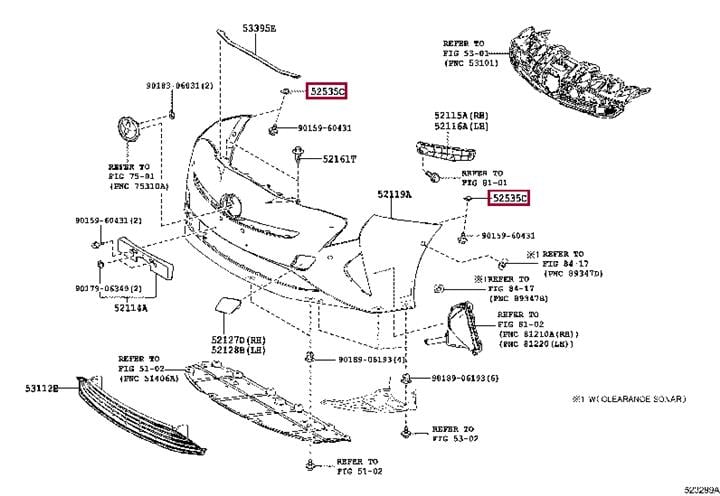 Toyota 52535-50060 Крепление бампера 5253550060: Отличная цена - Купить в Украине на EXIST.UA! 5253550060 Toyota Крепление бампера
