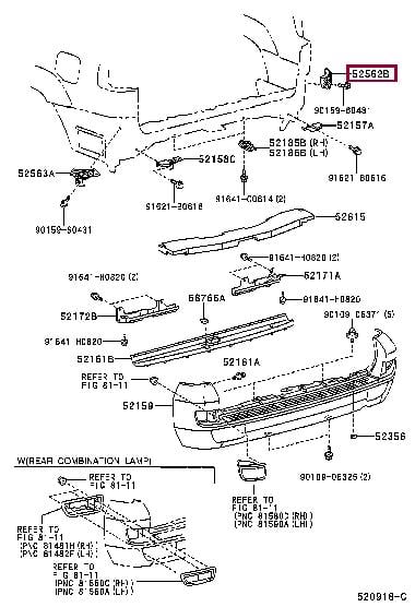 5256260021 Toyota Крепление бампера