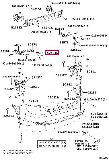 5256305030 Toyota Кронштейн кузова
