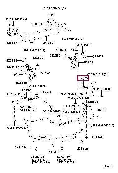 5257502120 Toyota Фиксатор бампера