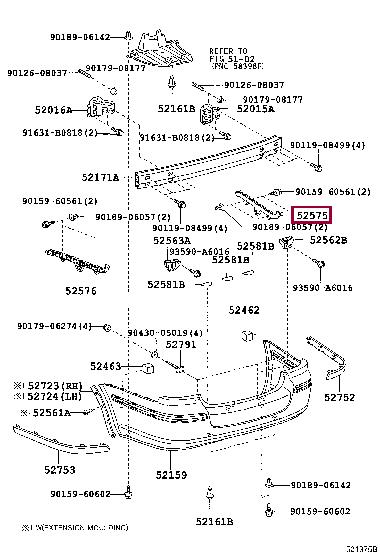 Toyota 52575-05030 Крепление бампера 5257505030: Отличная цена - Купить в Украине на EXIST.UA! 5257505030 Toyota Крепление бампера