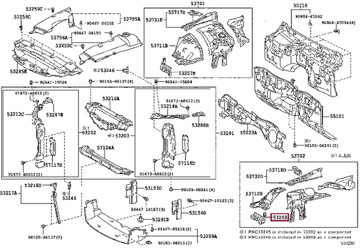 5325853020 Toyota Кронштейн радиатора