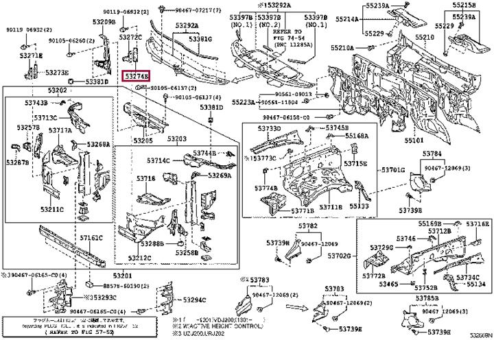 5327460070 Toyota Кронштейн бампера