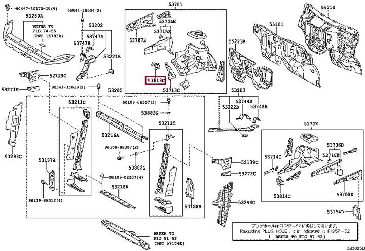 5381342020 Toyota Накладка крила переднього правого