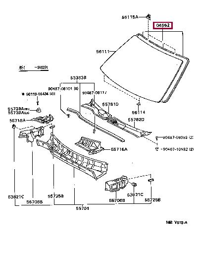 Уплотнитель стекла Toyota 56117-50130