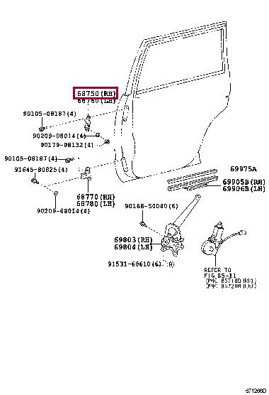 6875060071 Toyota Петля двери