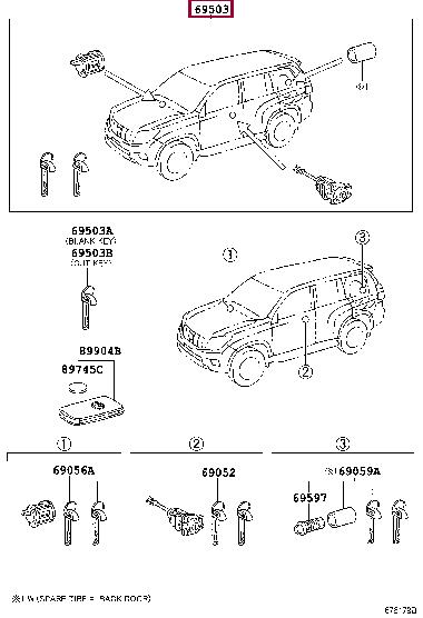 6900560A20 Toyota Личинки замков, комплект