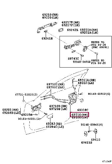 6903060250 Toyota Замок двери