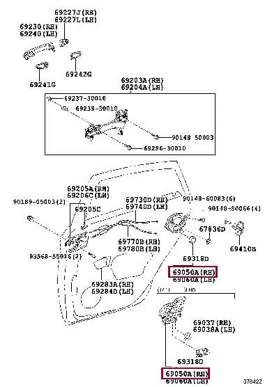 6905033120 Toyota Замок дверей багажника