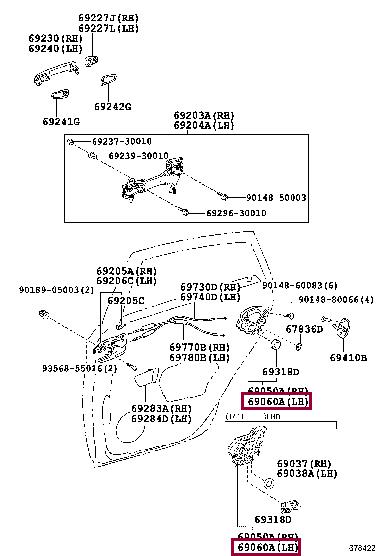 6906033120 Toyota Замок двери