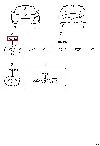 753310T010 Toyota Емблема