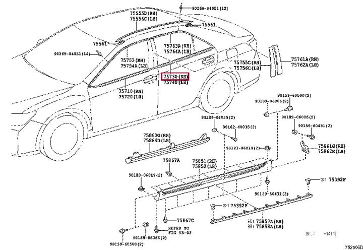 7573033140 Toyota Молдинг