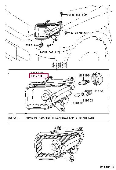 8117042190 Toyota Фара основна